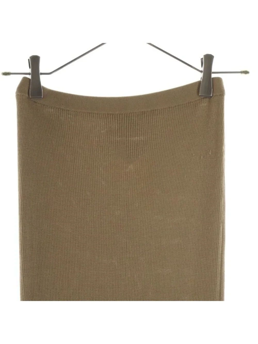 Prada Triangle Logo Silk Knit Long Skirt 40 Brown